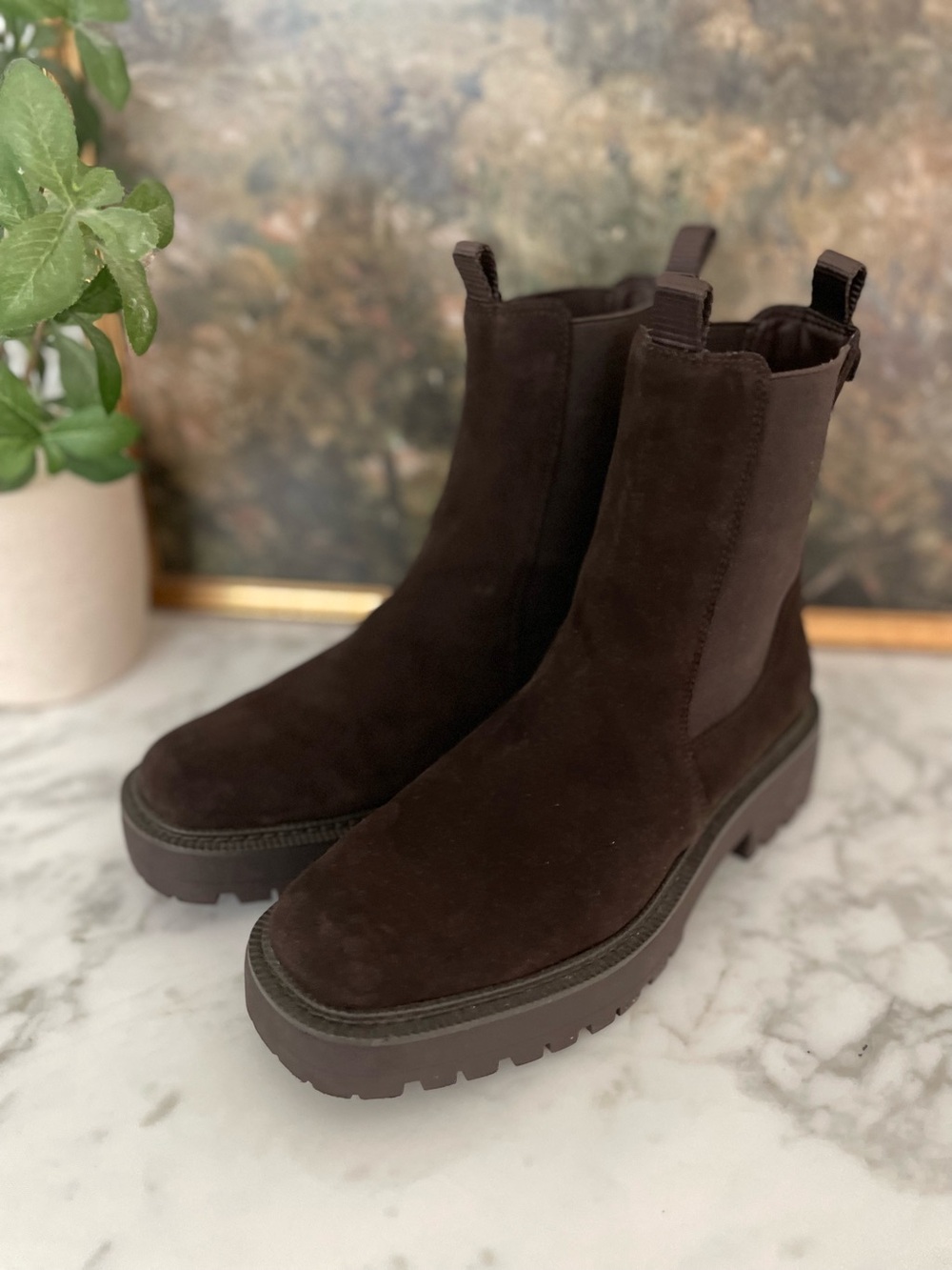 Sam Edelman Laguna Boots Size 8.5 Brown Suede Chelsea Boots - Picture 4 of 11